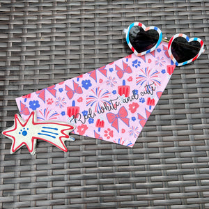 Red, White, Cute Pet Bandana