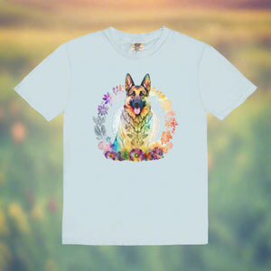 German Shepherd Floral Mandala Tee