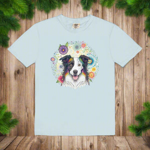 Border Collie Floral Mandala Tee