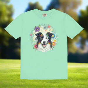 Border Collie Floral Mandala Tee