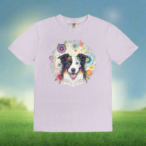 Border Collie Floral Mandala Tee