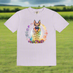 German Shepherd Floral Mandala Tee