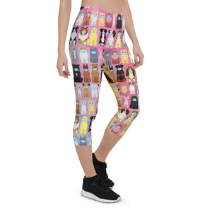 Pets In Masks Capri Leggings